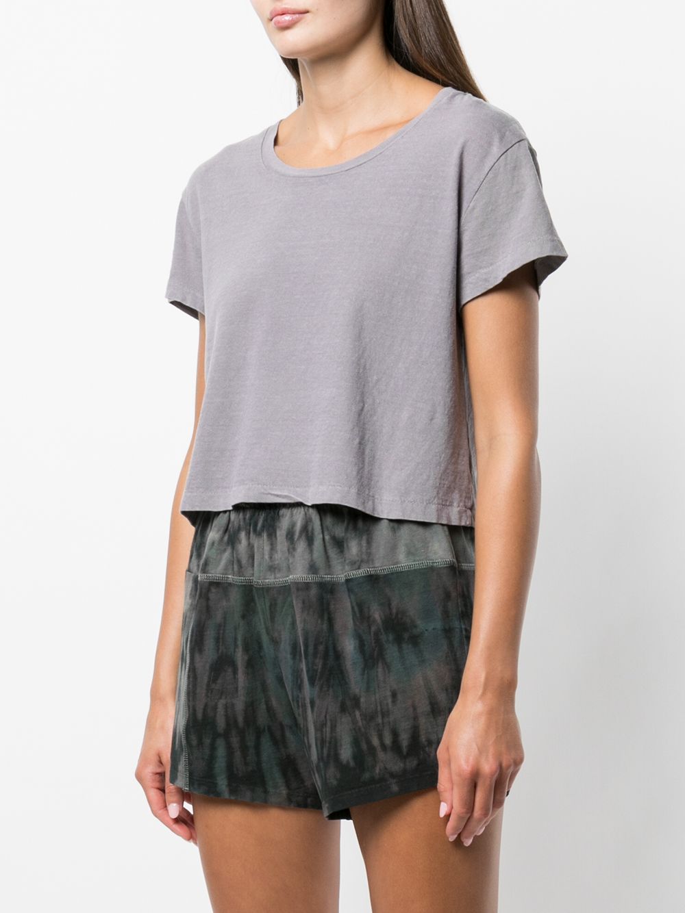 Shop John Elliott Scoop-neck Cropped T-shirt In Violett