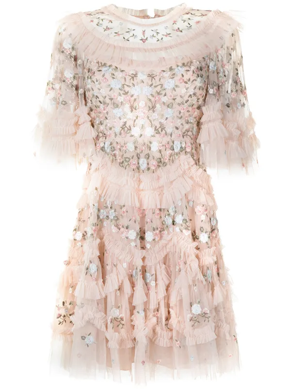 Needle \u0026 Thread Floral Shift Mini Dress 