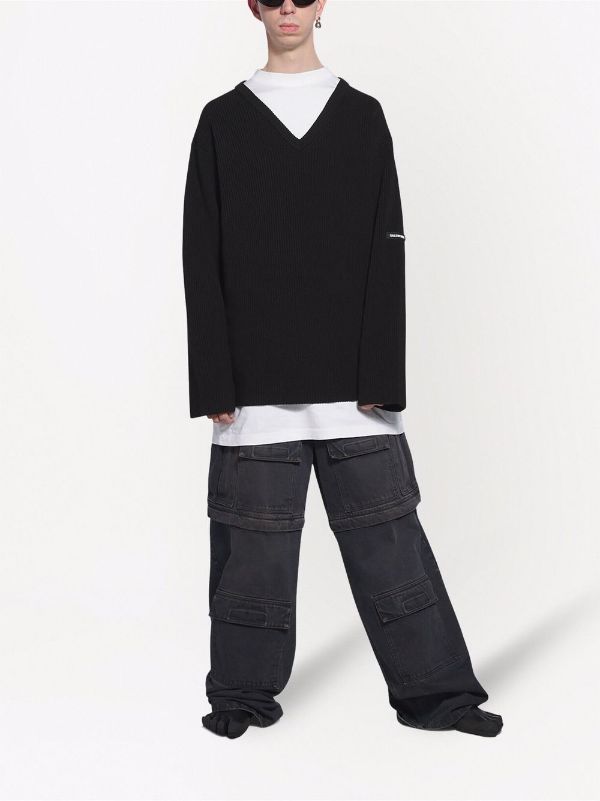 Balenciaga Layered V-neck Jumper - Farfetch