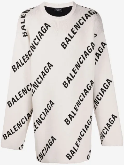 Balenciaga джемпер с круглым вырезом и логотипом