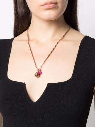 engraved ball charm Medusa necklace展示图