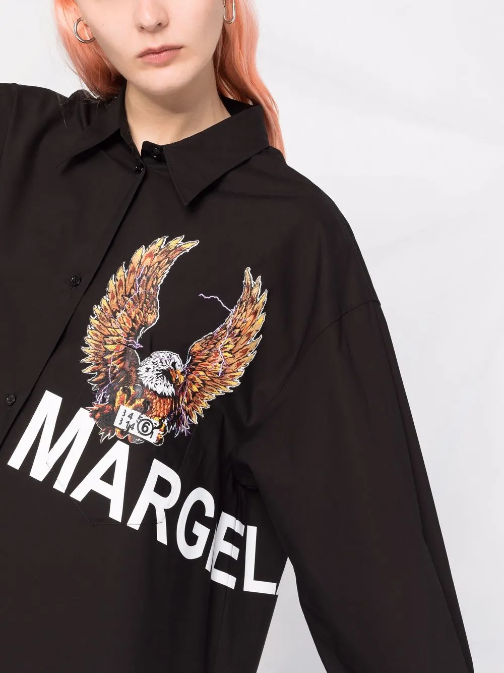 фото Mm6 maison margiela платье-рубашка с длинными рукавами