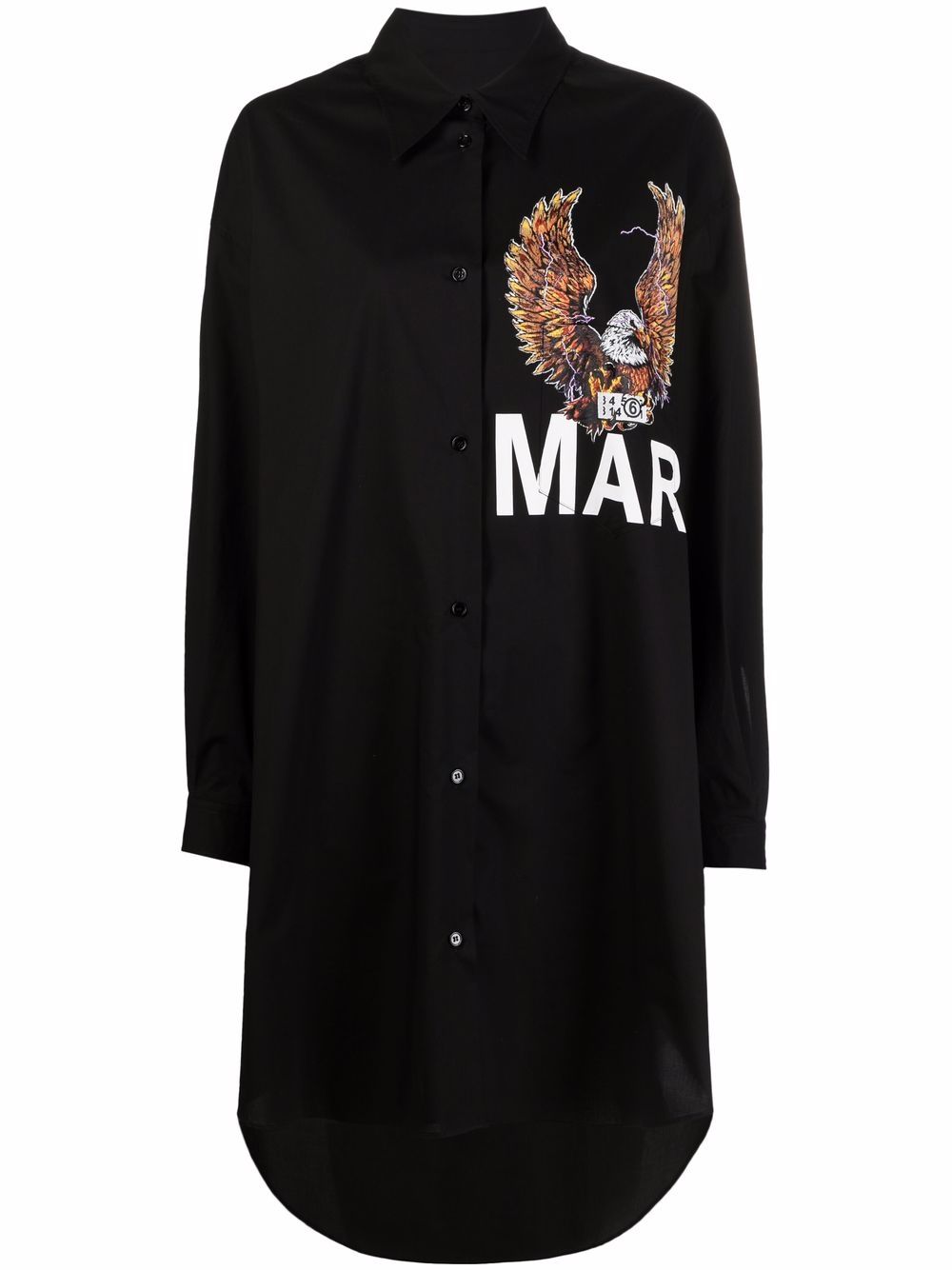 фото Mm6 maison margiela платье-рубашка с длинными рукавами