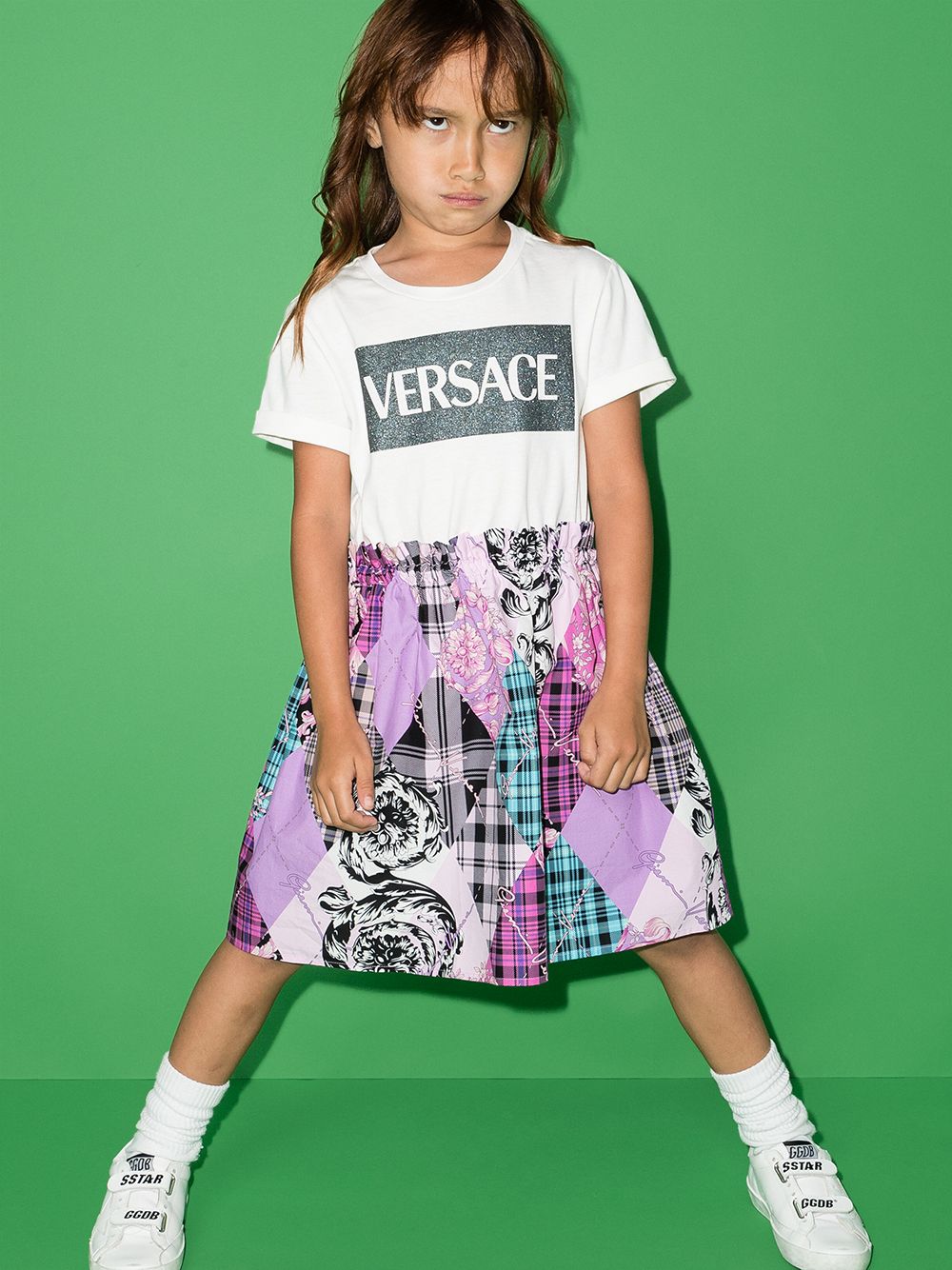 фото Versace kids платье-футболка с логотипом