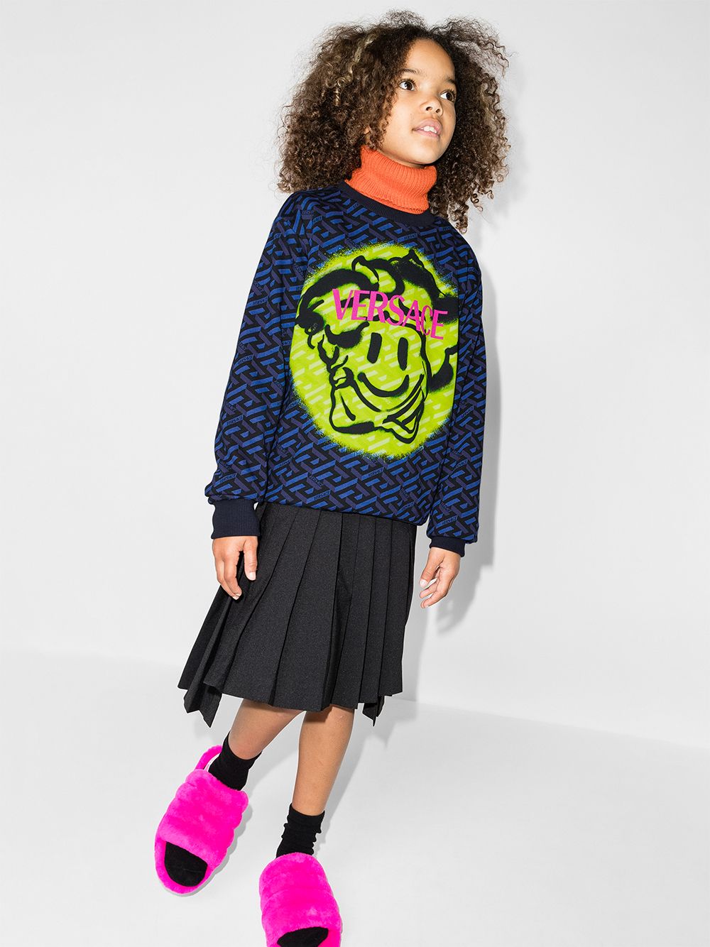 фото Versace kids толстовка с принтом medusa smile