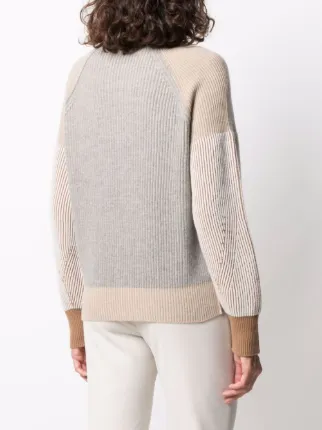 ribbed knit colour-blocked jumper展示图