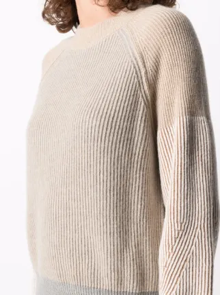 ribbed knit colour-blocked jumper展示图