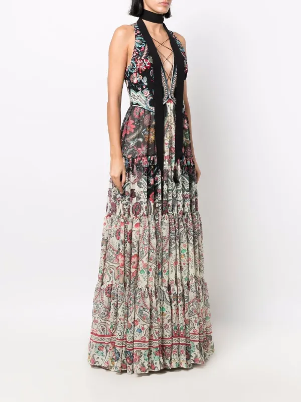 embroidered bodice maxi dress