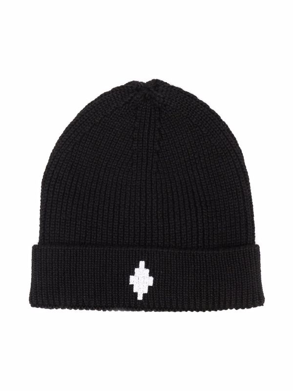 logo-embroidered ribbed-knit hat