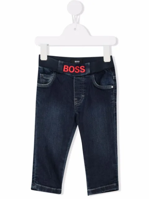 Boss Kids جينز بخصر بشعار الماركة