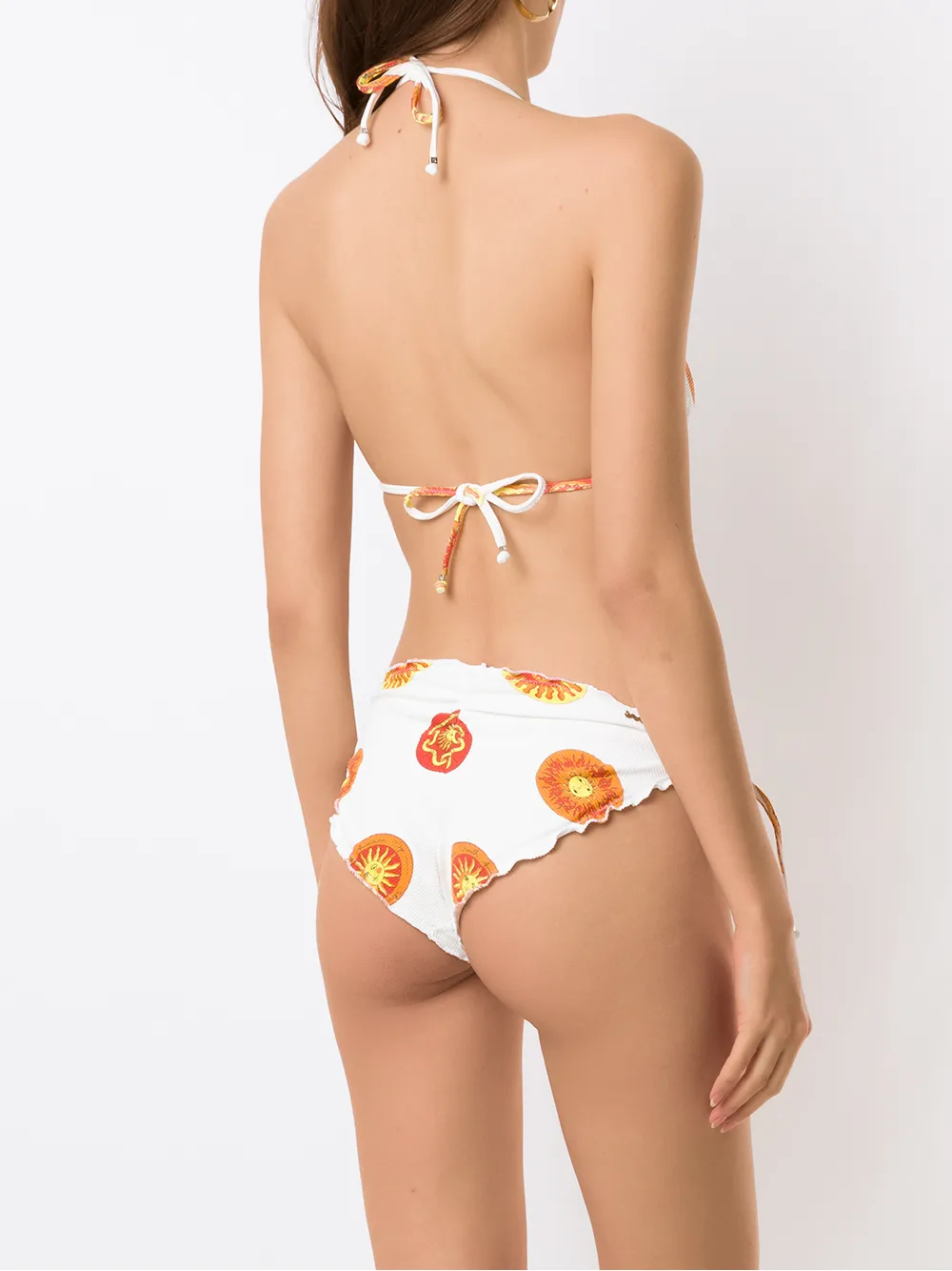 Shop Amir Slama Printed Bikini Set In Weiss