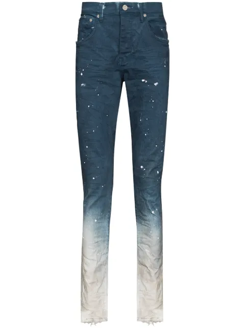 Purple Brand paint-splatter straight-leg jeans