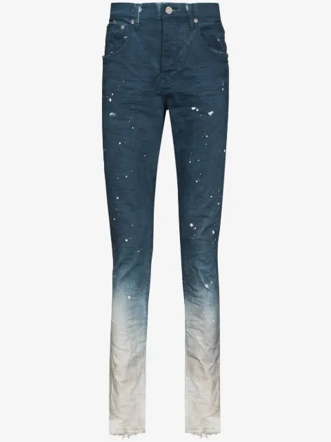 Purple Brand paint-splatter straight-leg jeans