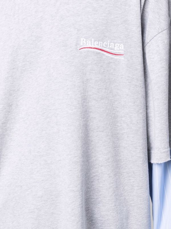 Political Campaign Layered T-shirt in Grey