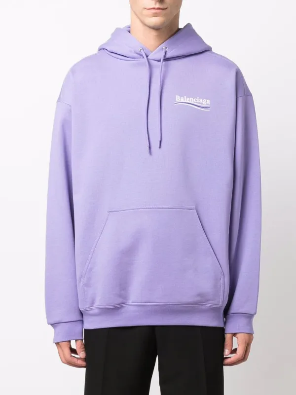 Printed cotton fleece hoodie in grey - Balenciaga