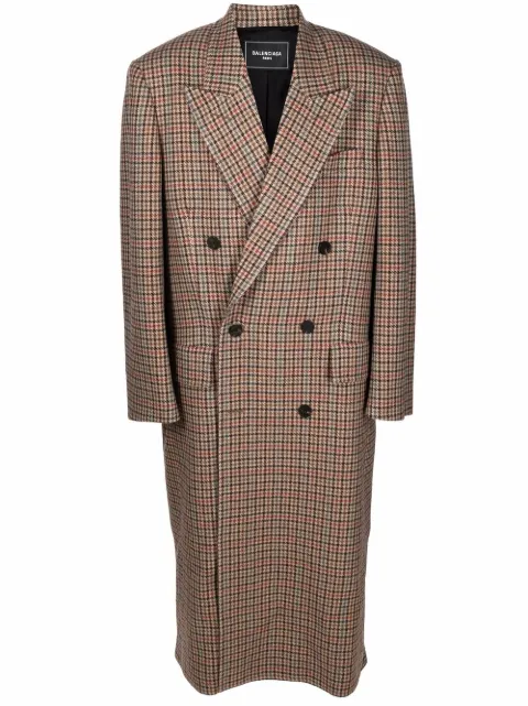 Balenciaga Boxy double-breasted houndstooth coat 