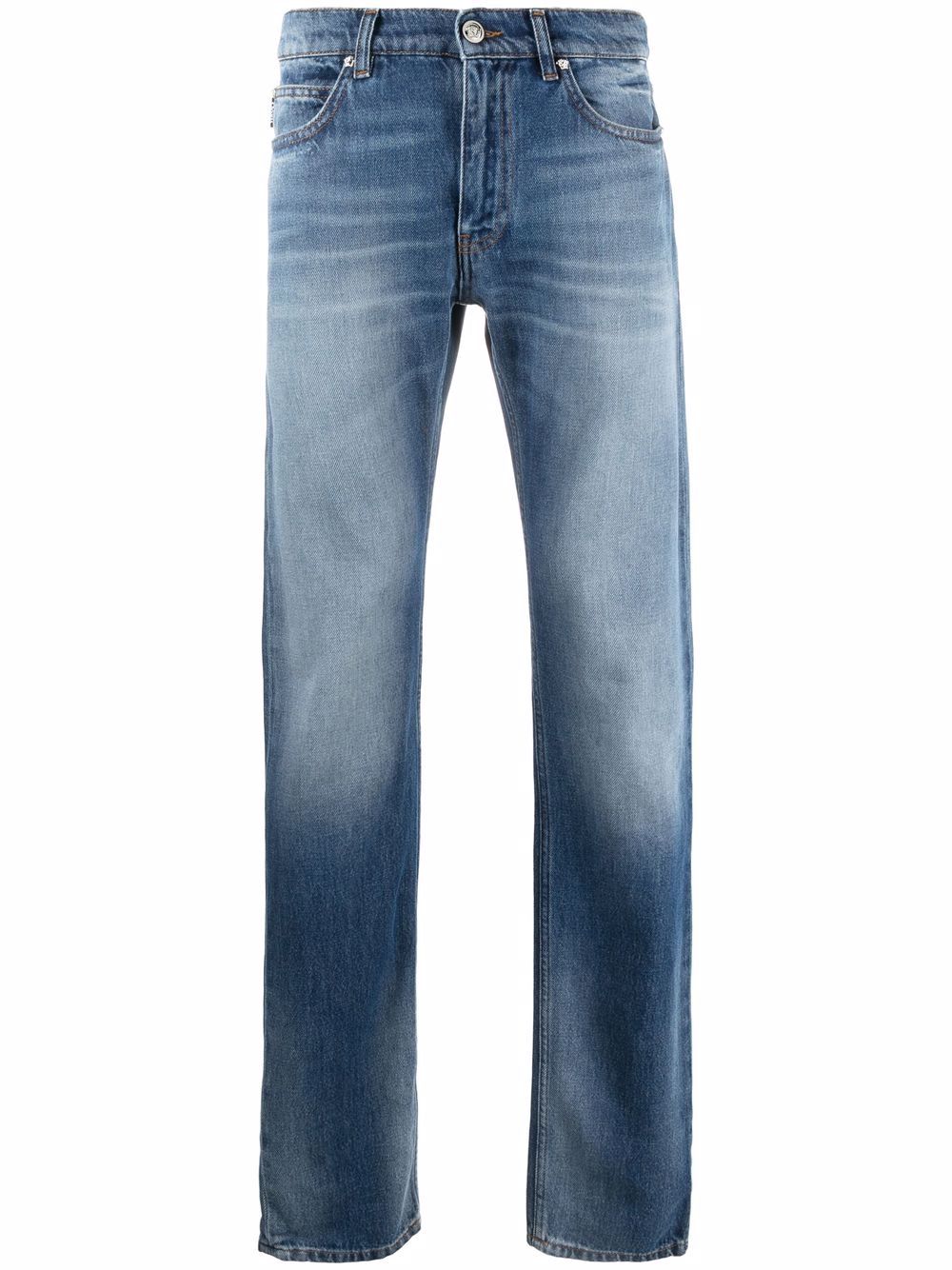 фото Versace прямые джинсы с эффектом потертости