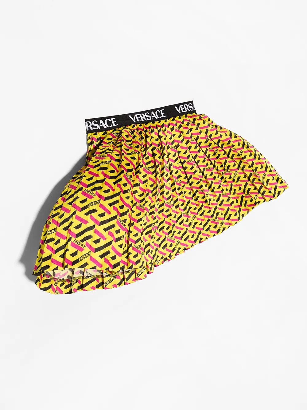  Versace Kids La Greca Minirock Mit Falten   Gelb 