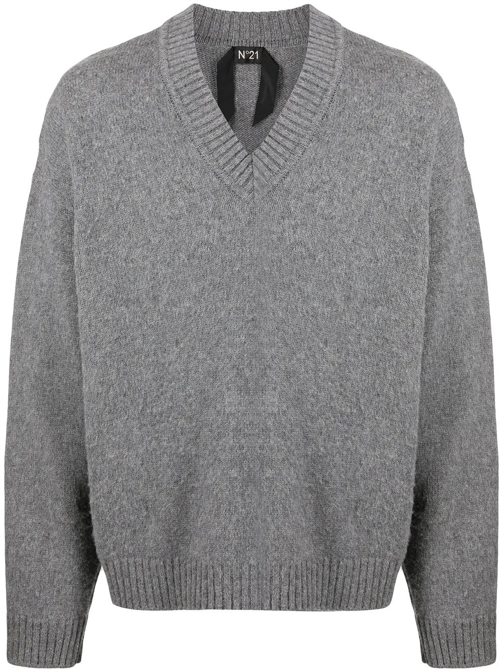 

Nº21 V-neck knitted relaxed-fit jumper - Grey