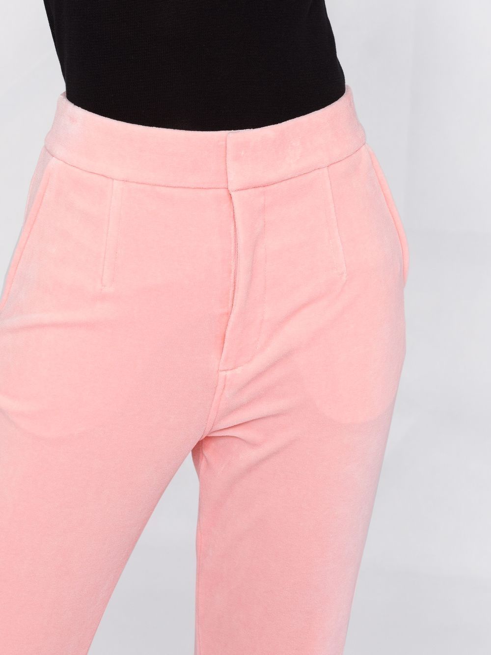 Shop Alexander Wang Stacked Flared-leg Trousers In Rosa