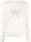 Lorena Antoniazzi striped star knit top - Neutrals