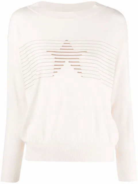 Lorena Antoniazzi striped star knit top