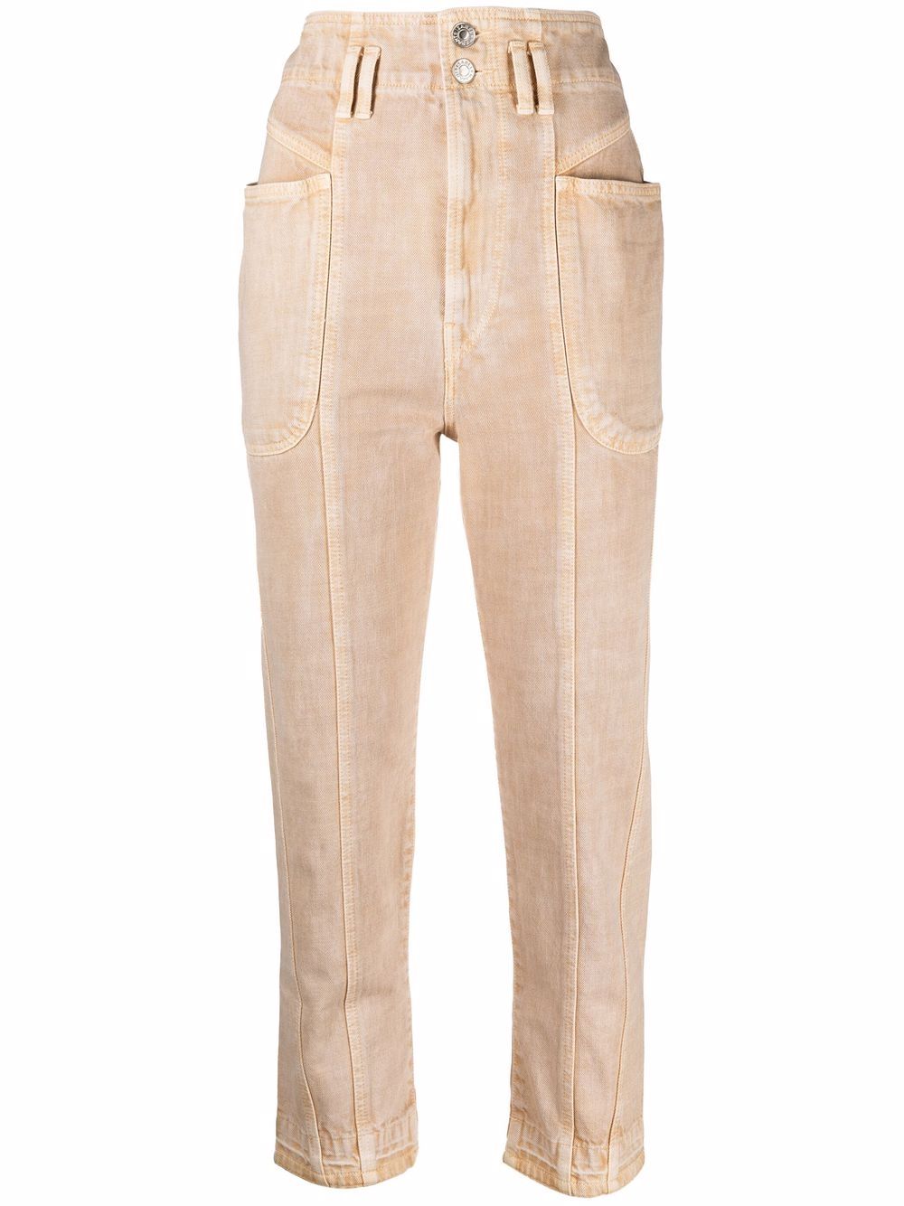 Shop Isabel Marant Étoile High-rise Cropped Trousers In Nude