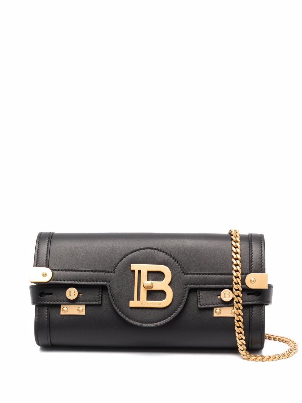 Balmain - Smooth Leather B-Buzz 23 Clutch Bag, Women , Black