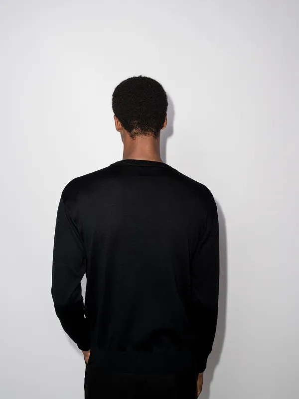 plain black crew neck jumper