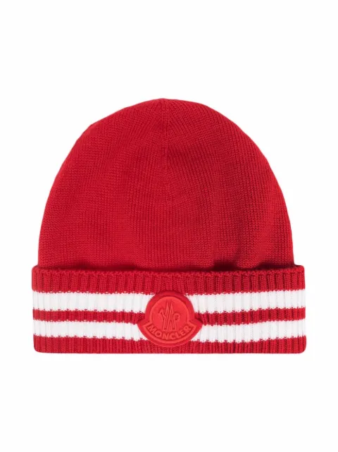 Moncler Kids طاقية بحياكة مضلعة وشارة شعار الماركة