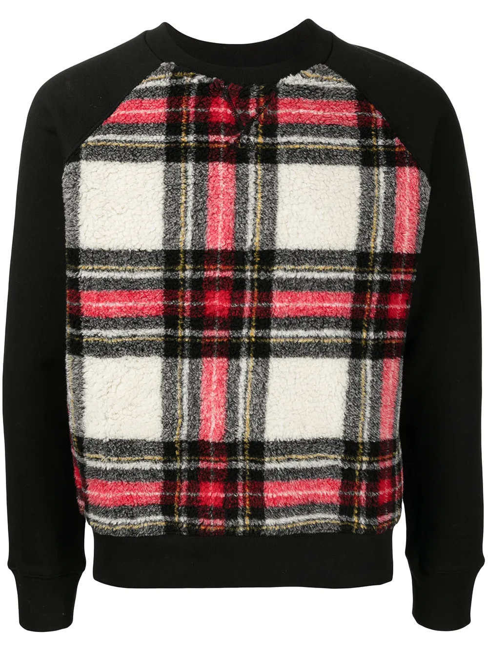 

Nº21 textured tartan-panel crew-neck sweatshirt - Black