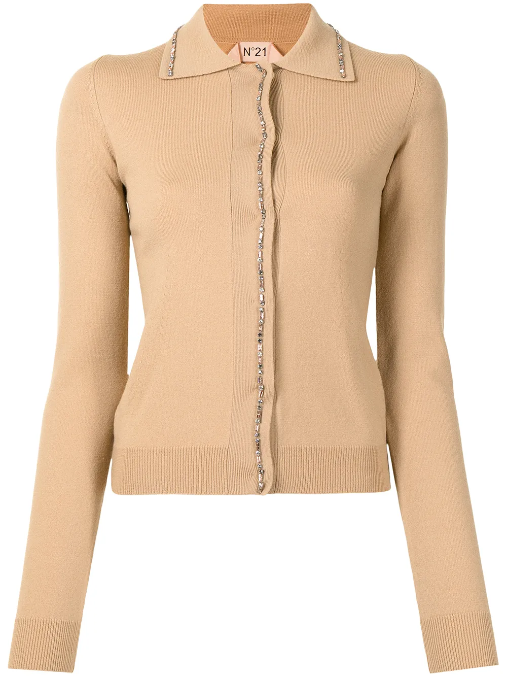 

Nº21 rhinestone-embellished cardigan - Brown