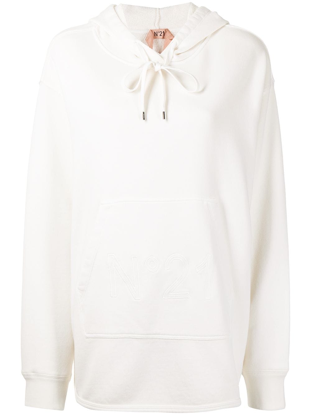 

Nº21 embroidered logo oversized hoodie - Blanco