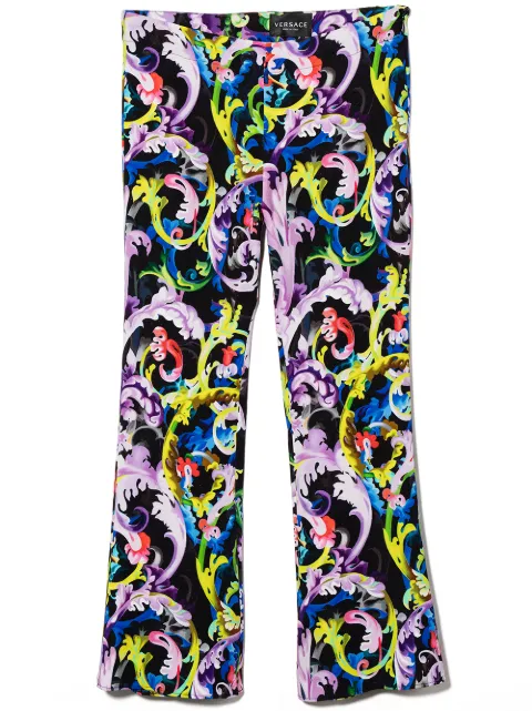 Versace Kids расклешенные легинсы с принтом Baroque