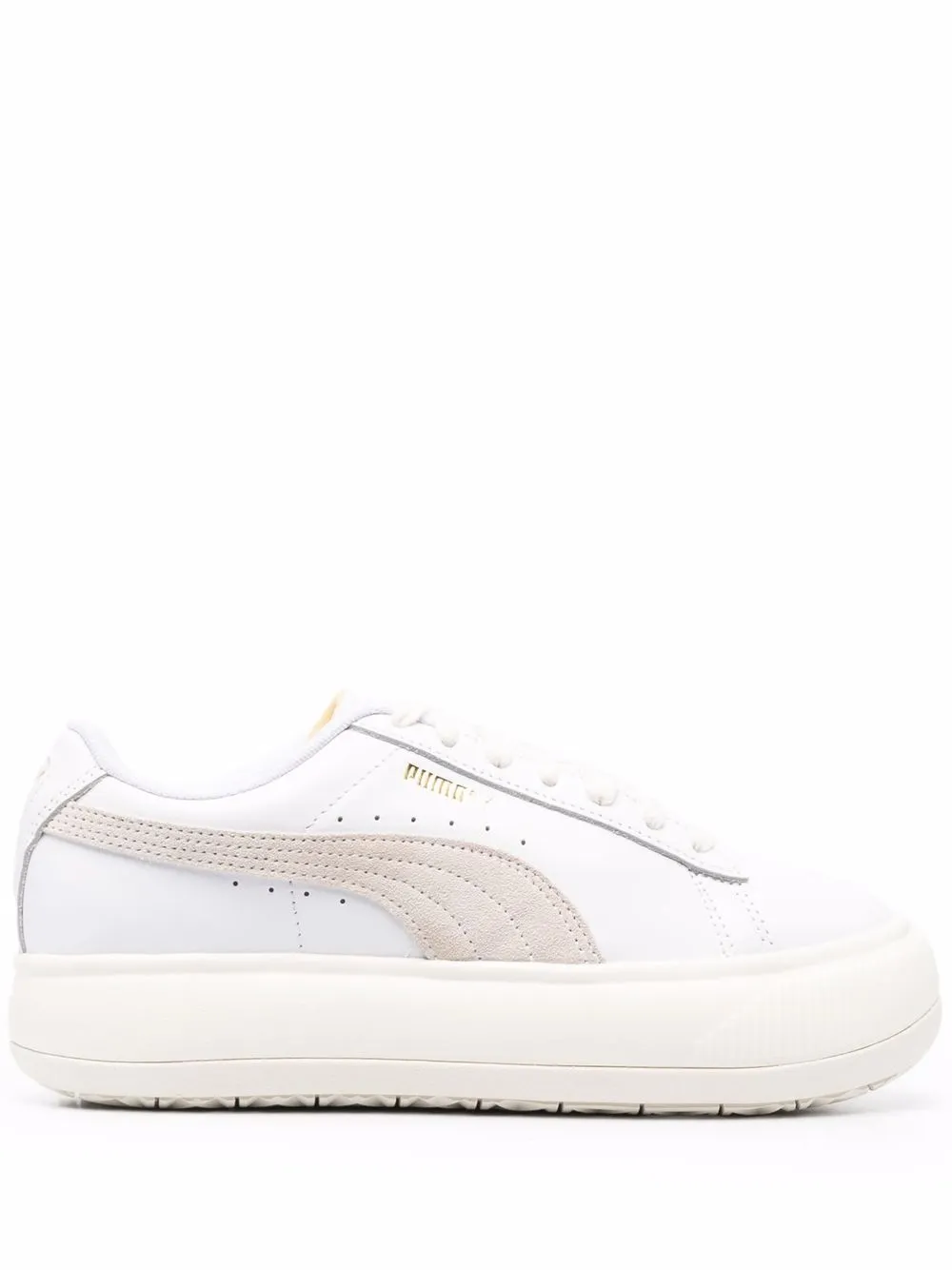 

PUMA Mayu leather platform sandals - White