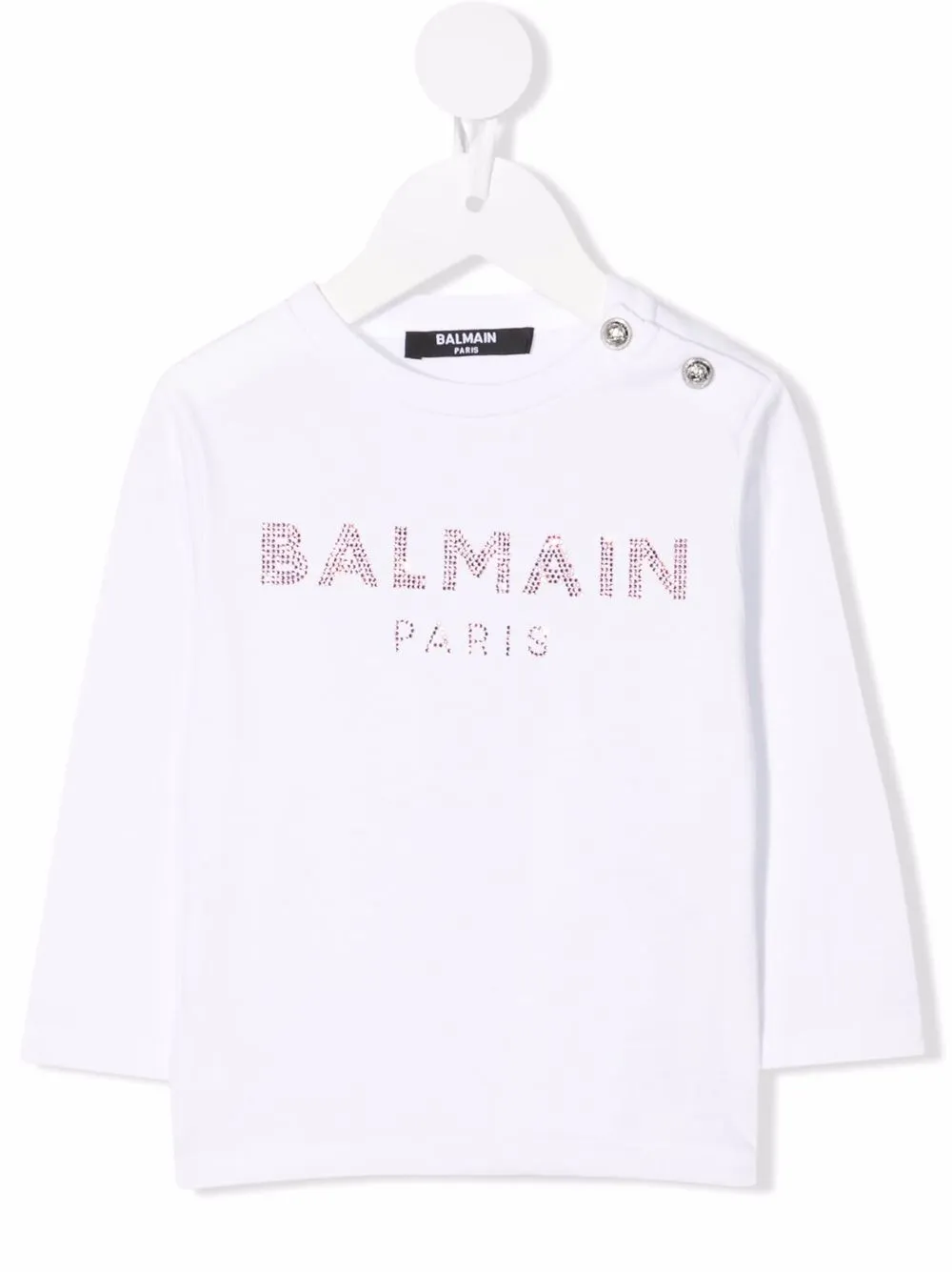 

Balmain Kids playera con logo y apliques - Blanco