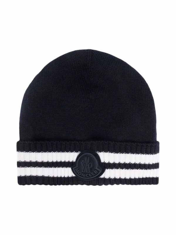 Moncler Enfant logo-patch Ribbed Beanie