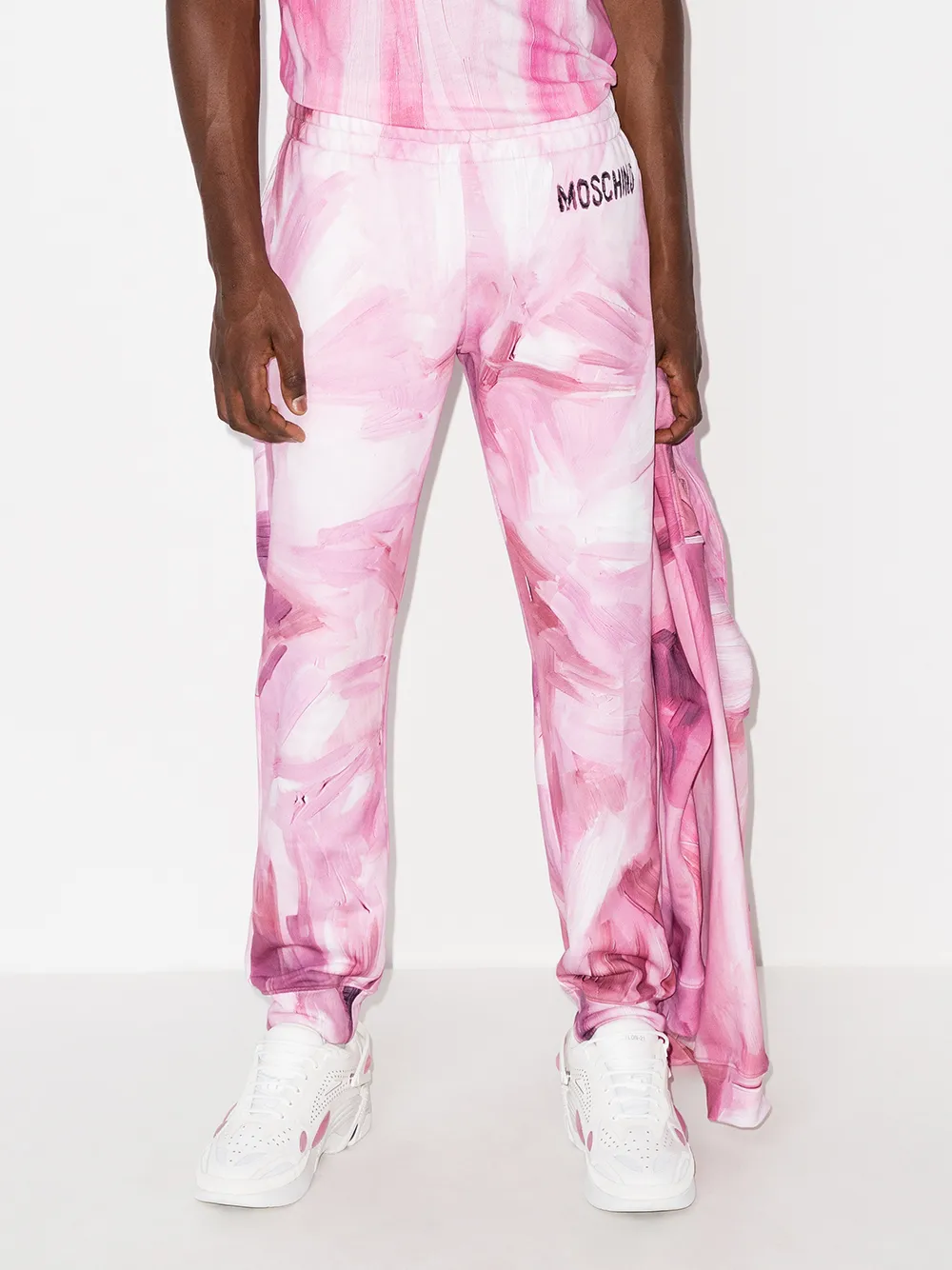 Image 2 of Moschino brushstroke-effect track pants