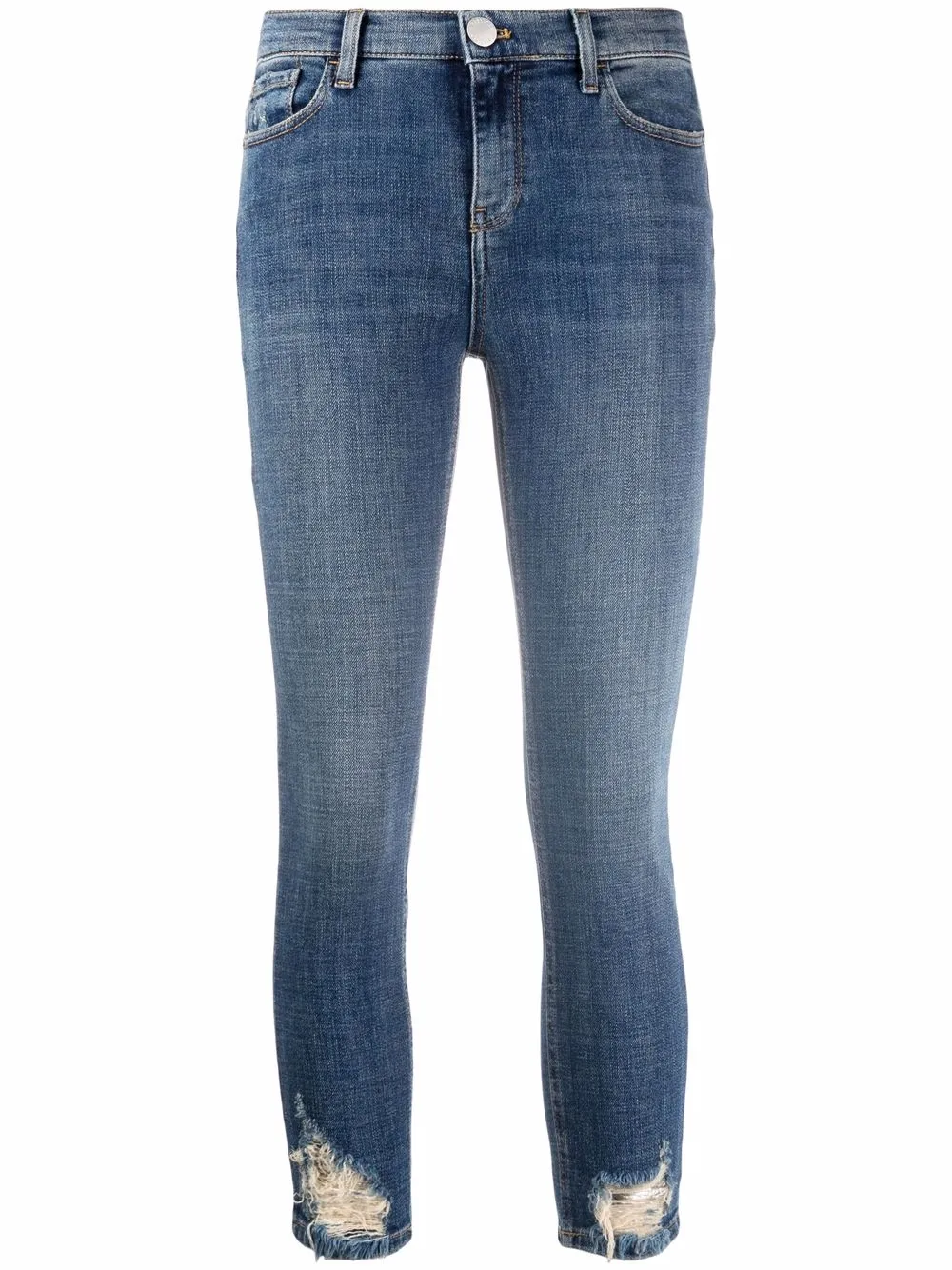 

PINKO jeans capri con efecto envejecido - Azul