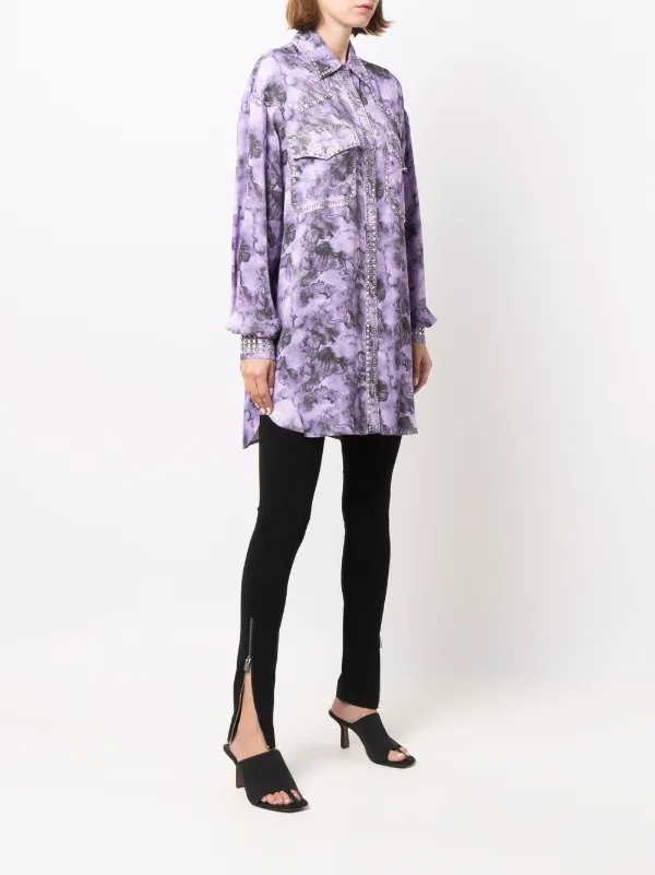 PINKO Sequin Studded Marbled Blouse 