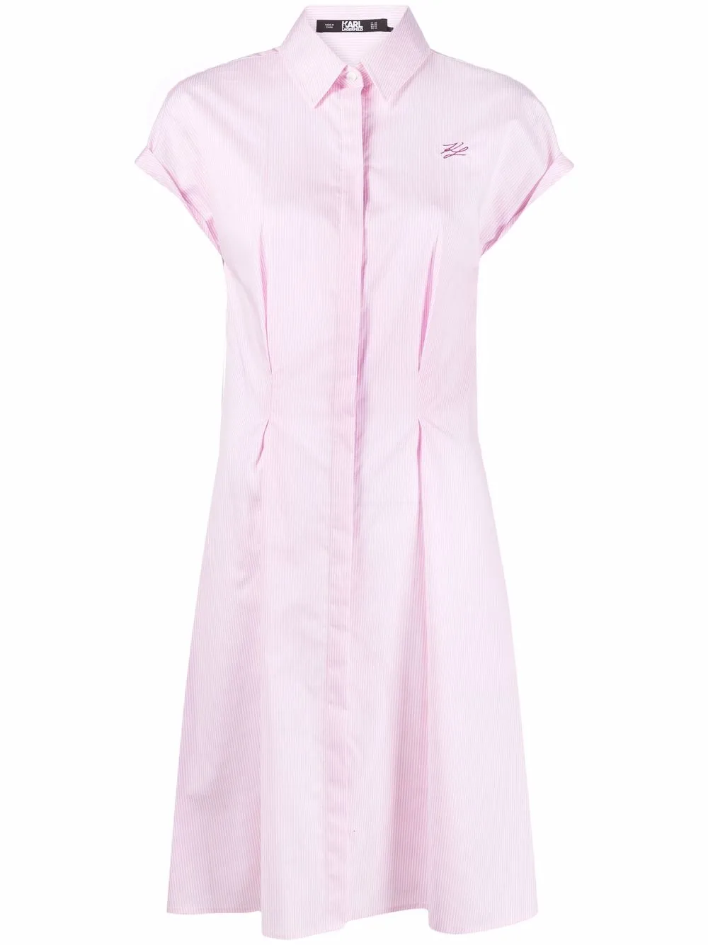 

Karl Lagerfeld vestido camisero con logo bordado - Rosado