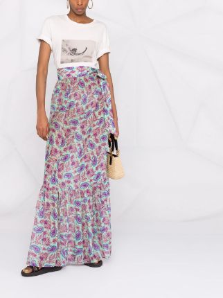 paisley-print high-waisted skirt展示图