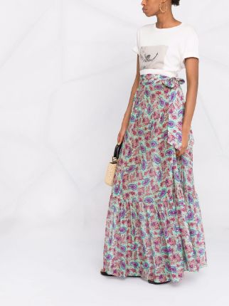 paisley-print high-waisted skirt展示图