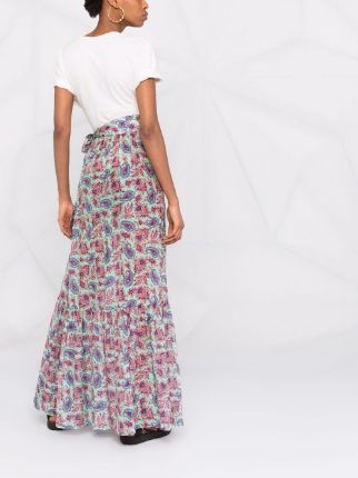 paisley-print high-waisted skirt展示图