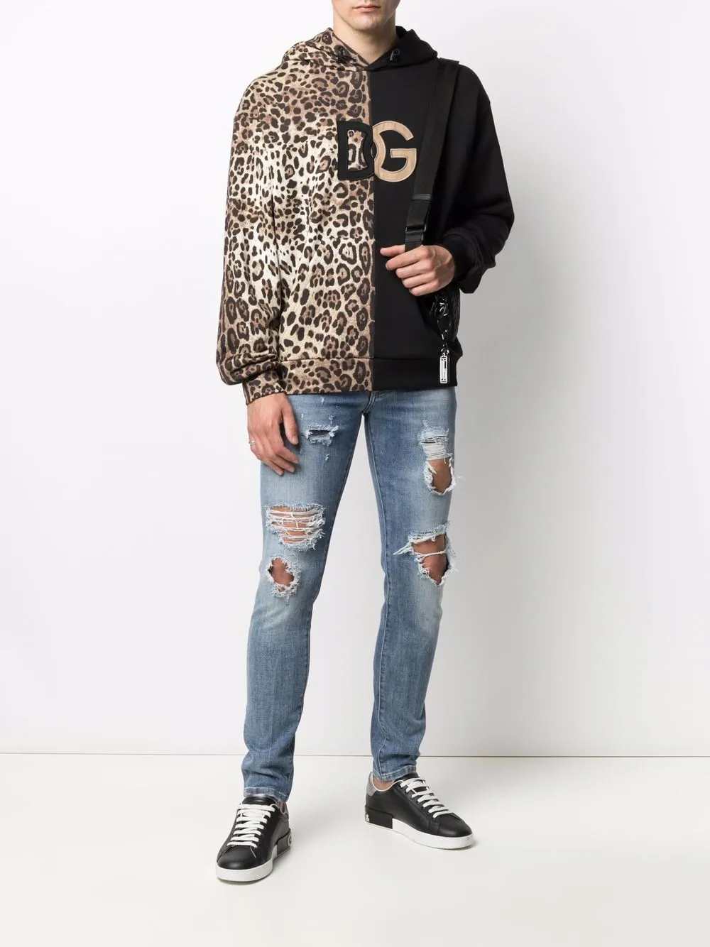 Dolce & Gabbana leopard-print spliced DG logo hoodie | Hoodies | Image 2