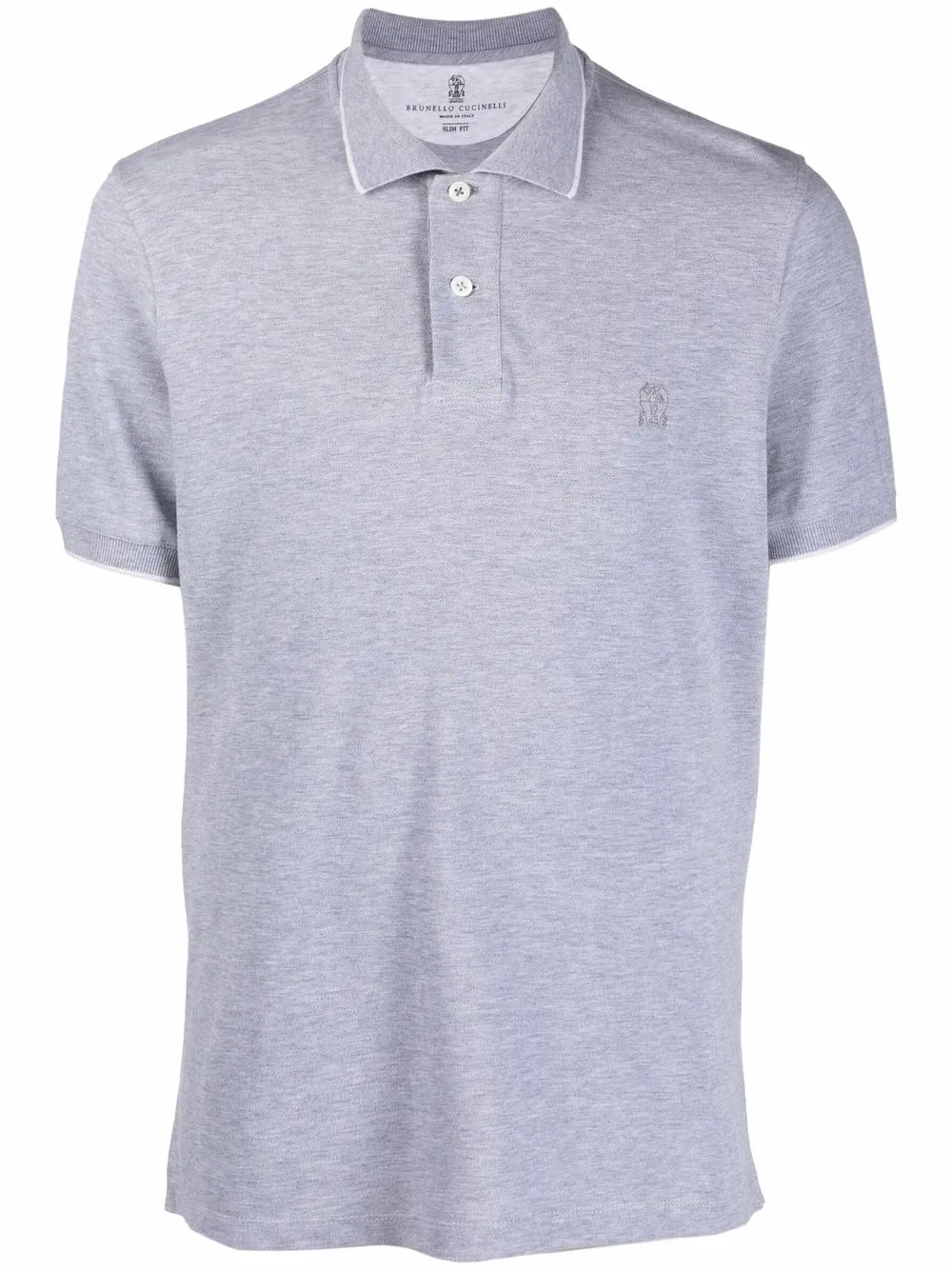 

Brunello Cucinelli logo-embroidered polo shirt - Grey