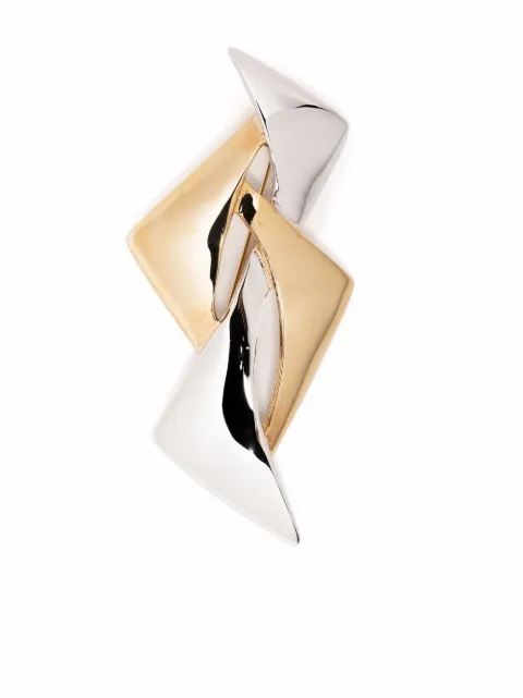 Pierre Cardin Pre-Owned 1980s two-tone geometric-shaped brooch
