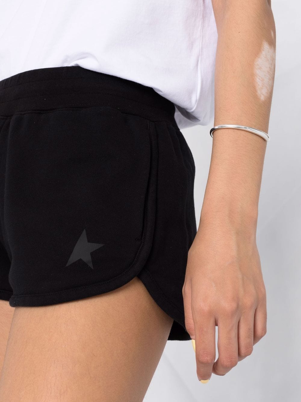 Shop Golden Goose Elasticated Short-shorts In Black