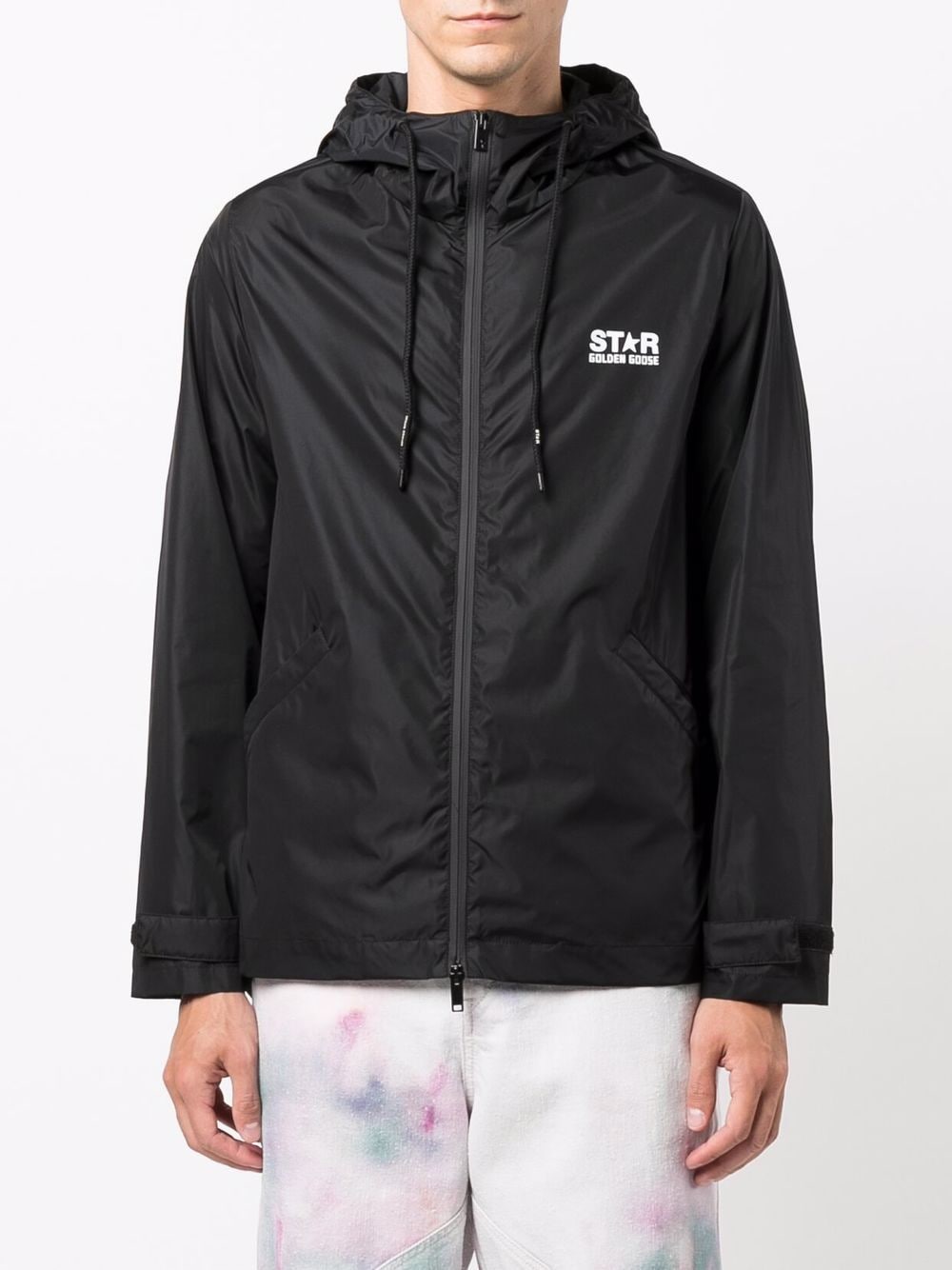 Shop Golden Goose Daris Star-print Windbreaker Jacket In Schwarz