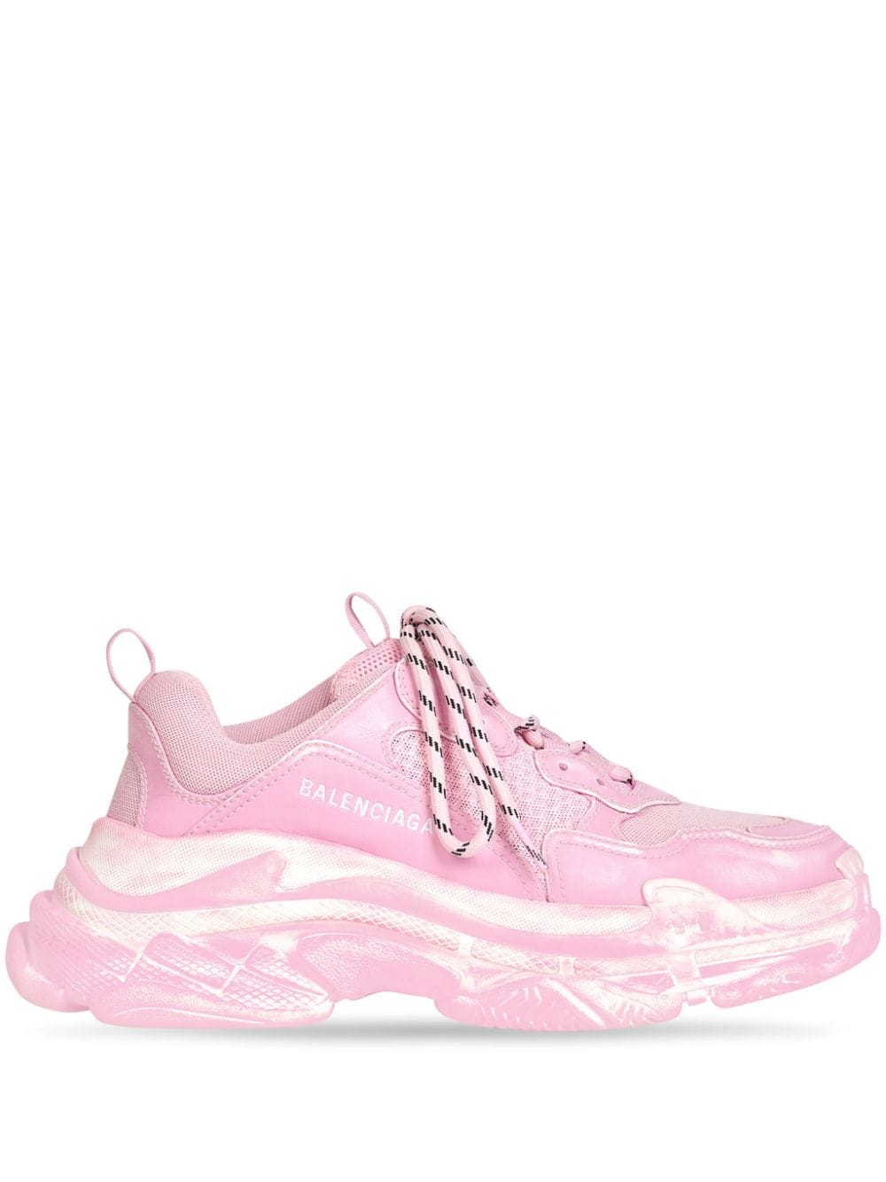 Shop Balenciaga Triple S Faded Sneakers In Pink